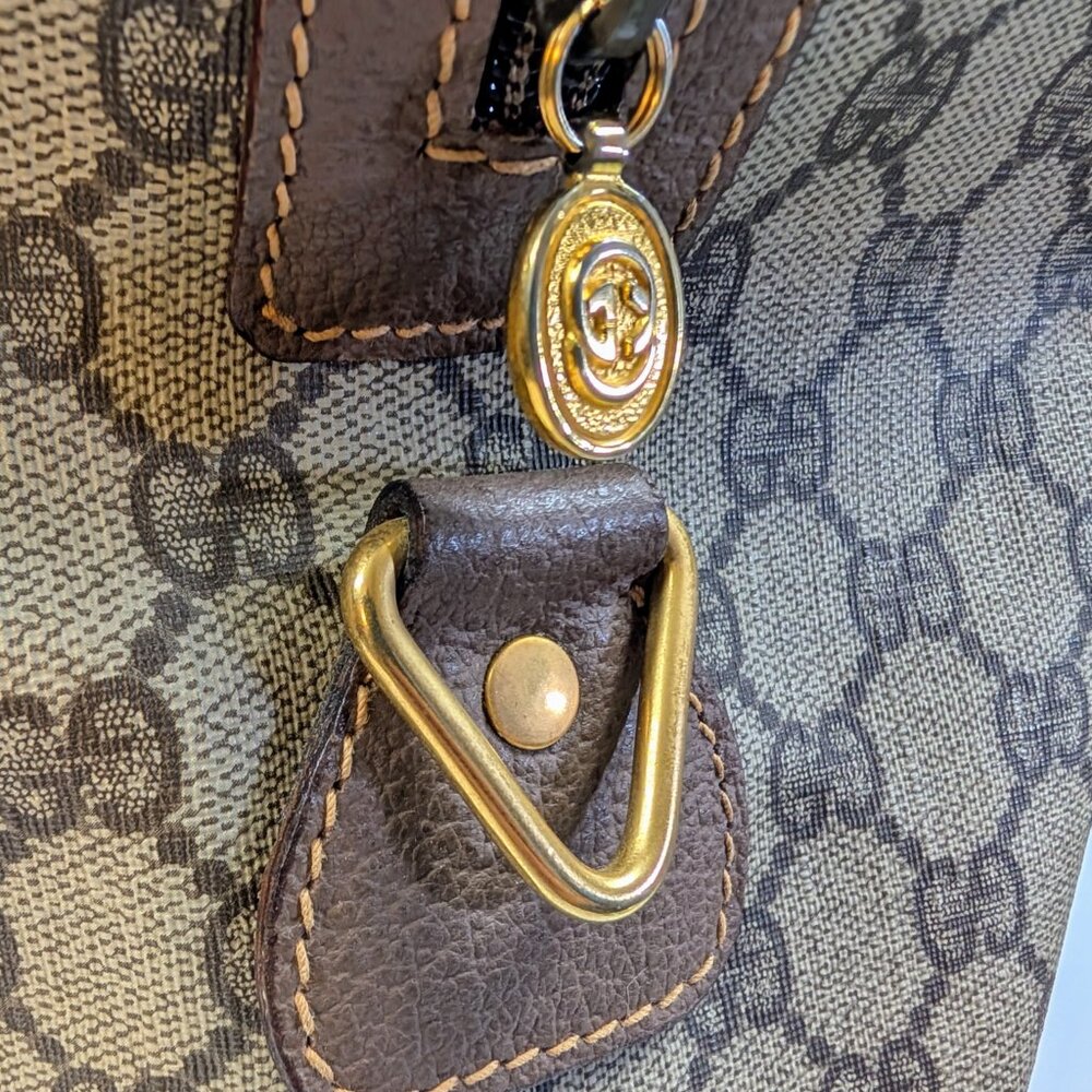 Gucci Vintage Large Boston Bag in GG Supreme Coated Canvas - Picture 7 of 16